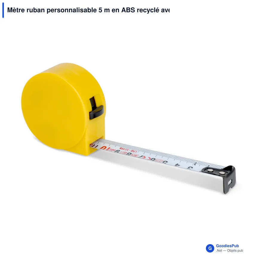 Mètre ruban personnalisable 5 m en ABS recyclé avec logo - DimensionPro - Image 2