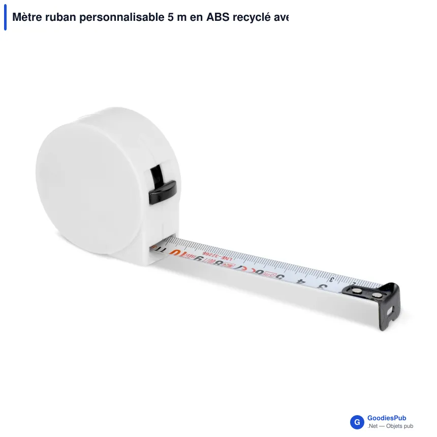Mètre ruban personnalisable 5 m en ABS recyclé avec logo - DimensionPro - Image 3