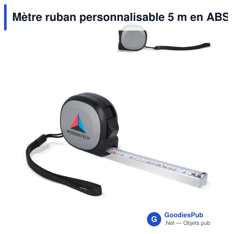 Mètre ruban personnalisable 5 m en ABS recyclé avec logo - MeasureMate