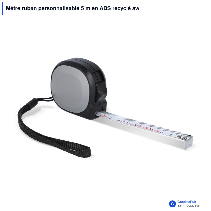 Mètre ruban personnalisable 5 m en ABS recyclé avec logo - MeasureMate - Image 2