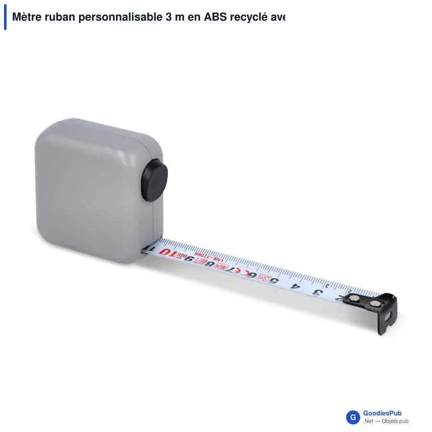 Mètre ruban personnalisable 3 m en ABS recyclé avec logo - SizeSure - Image 2