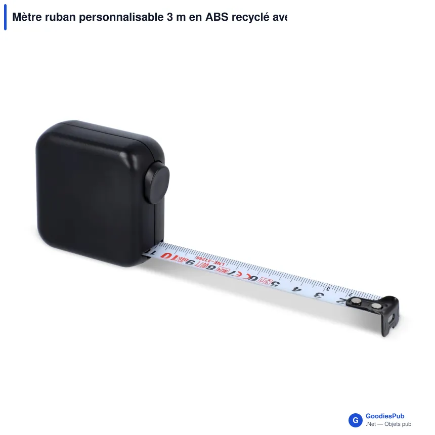 Mètre ruban personnalisable 3 m en ABS recyclé avec logo - SizeSure - Image 3