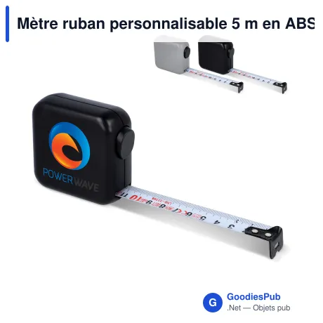 Mètre ruban personnalisable 5 m en ABS recyclé avec logo - SizeSure