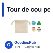 Tour de cou personnalisable avec logo - Set de 4 gommes de Noël - Miniature 1