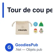 Tour de cou personnalisable avec logo - Set de 4 gommes de Noël - Miniature 3