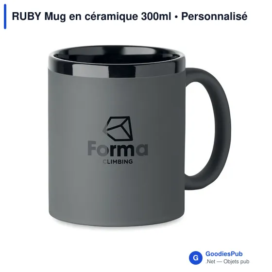 Mug en céramique personnalisable RUBY avec logo - Image 2