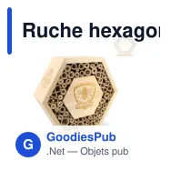 Ruche hexagonale personnalisable en bois FSC avec logo - Nature - Miniature 1