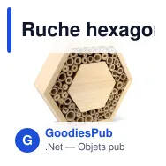 Ruche hexagonale personnalisable en bois FSC avec logo - Nature - Miniature 2