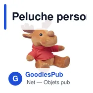Peluche personnalisable Renne avec capuche - RUDOLPHavec logo - Miniature 3