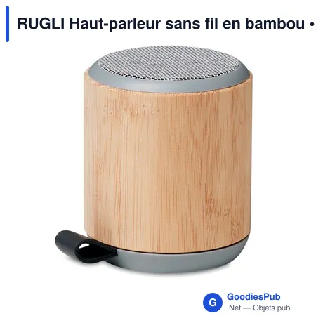 RUGLI Haut-parleur sans fil en bambou