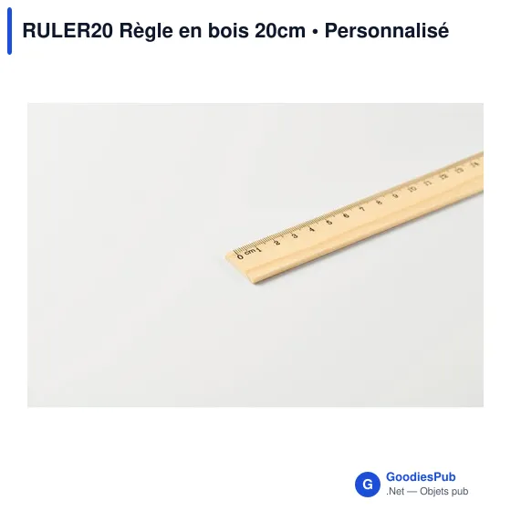 Règle en bois personnalisable 20 cm avec logo - RULER20 - Image 3