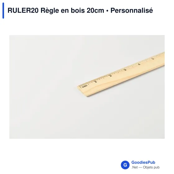 Règle en bois personnalisable 20 cm avec logo - RULER20 - Image 4