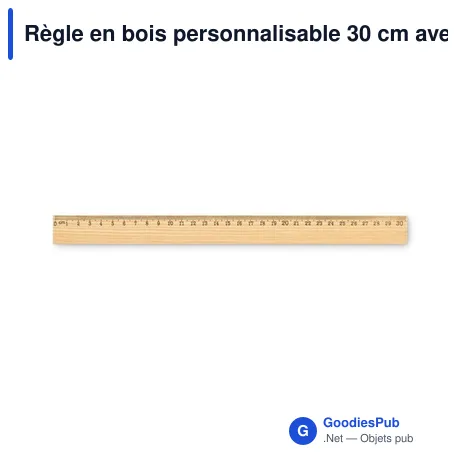Règle en bois personnalisable 30 cm avec logo - RULER30