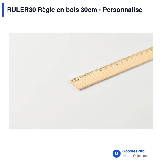 Règle en bois personnalisable 30 cm avec logo - RULER30 - Image 3