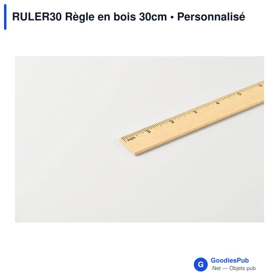 Règle en bois personnalisable 30 cm avec logo - RULER30 - Image 4
