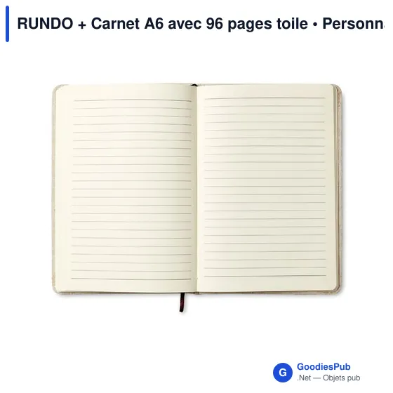 Carnet A6 personnalisable avec logo pour entreprises - Image 2