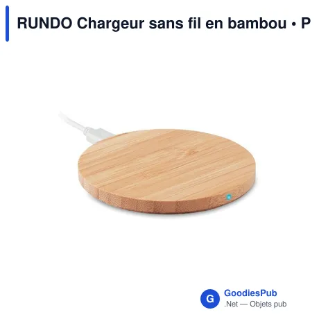 RUNDO Chargeur sans fil en bambou