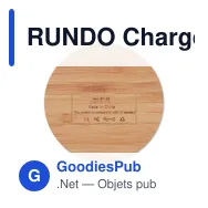 RUNDO Chargeur sans fil en bambou - Miniature 2