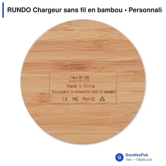 RUNDO Chargeur sans fil en bambou - Image 2