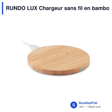 RUNDO LUX Chargeur sans fil en bambou 15W