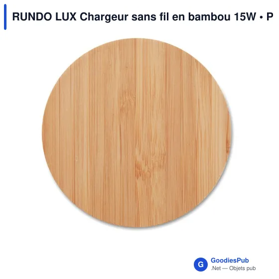 RUNDO LUX Chargeur sans fil en bambou 15W - Image 2