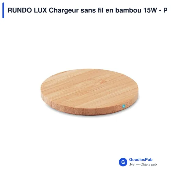 RUNDO LUX Chargeur sans fil en bambou 15W - Image 3