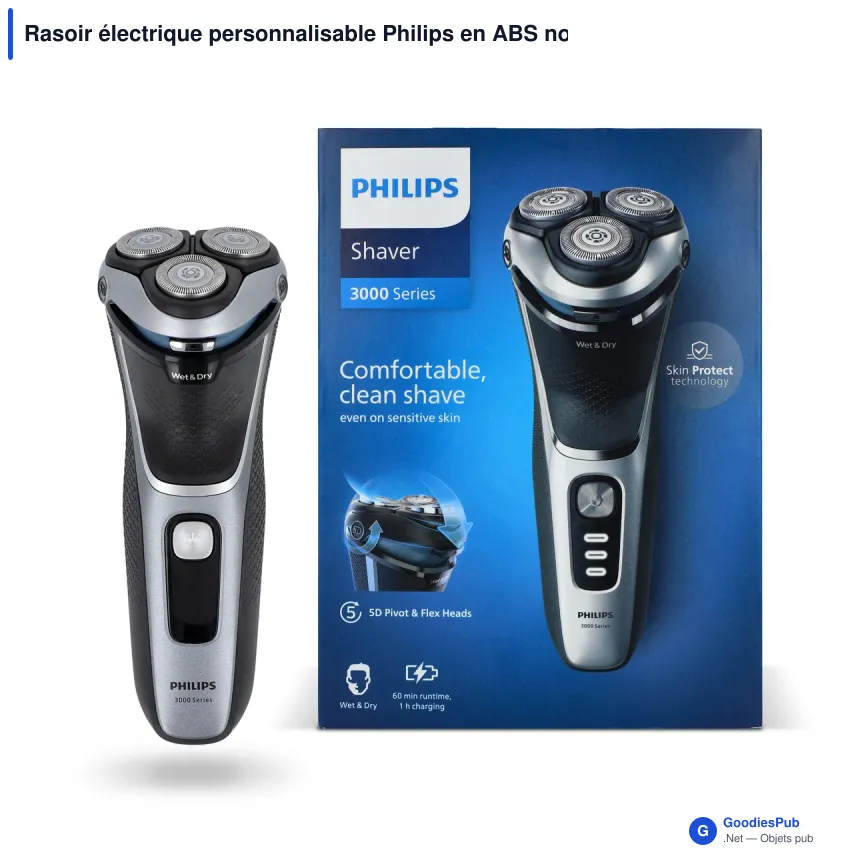 Rasoir électrique personnalisable Philips en ABS noir avec logo - S3341 - Image 2