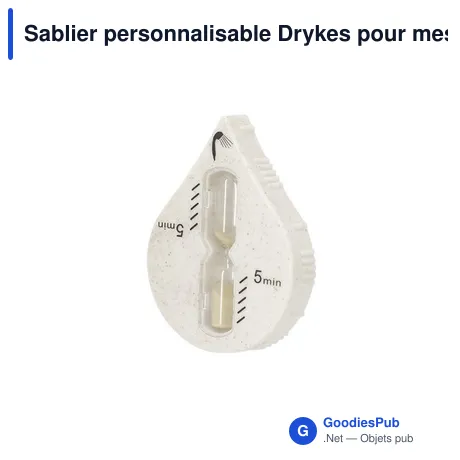 Sablier personnalisable Drykes pour mesurer le temps de doucheavec logo
