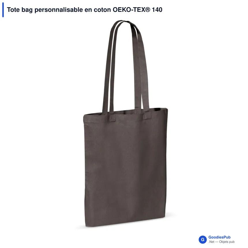 Tote bag personnalisable en coton OEKO-TEX® 140 g/m² 38x42 cm avec logo - Couleurs - Image 12