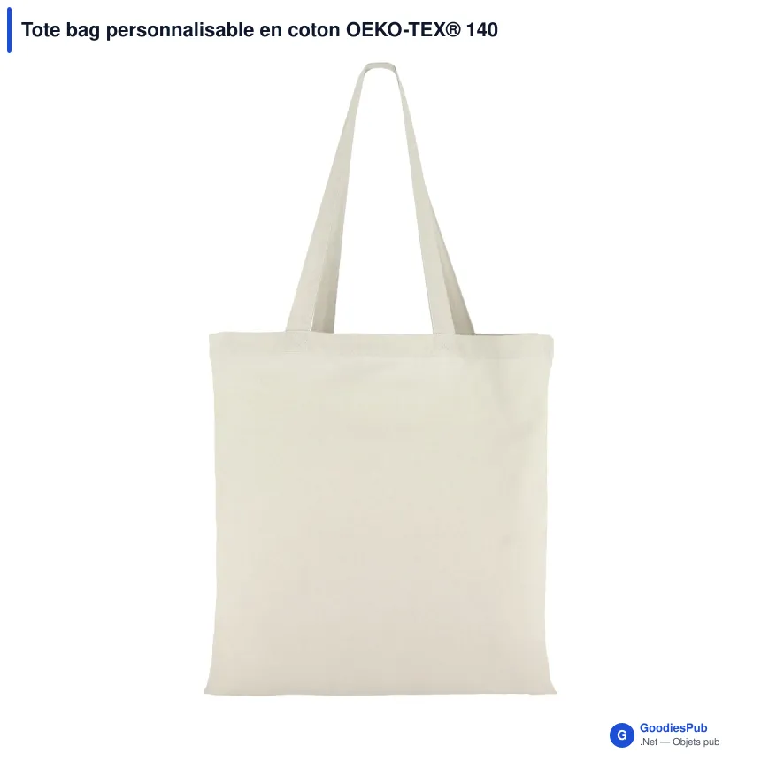 Tote bag personnalisable en coton OEKO-TEX® 140 g/m² 38x42 cm avec logo - Couleurs - Image 6