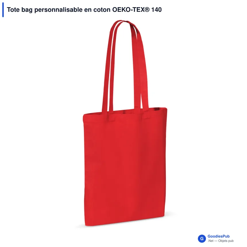 Tote bag personnalisable en coton OEKO-TEX® 140 g/m² 38x42 cm avec logo - Couleurs - Image 7