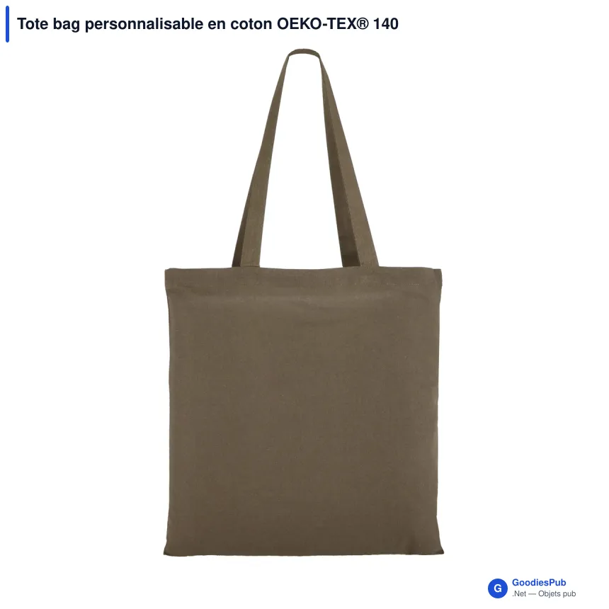 Tote bag personnalisable en coton OEKO-TEX® 140 g/m² 38x42 cm avec logo - Couleurs - Image 8