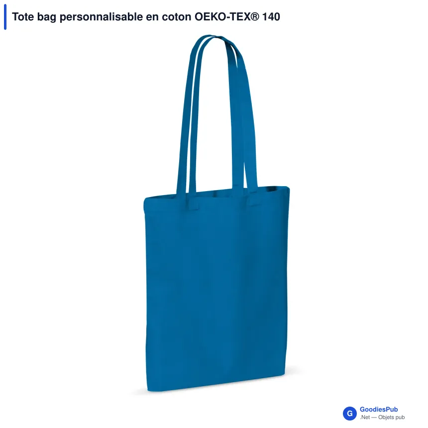 Tote bag personnalisable en coton OEKO-TEX® 140 g/m² 38x42 cm avec logo - Couleurs - Image 9