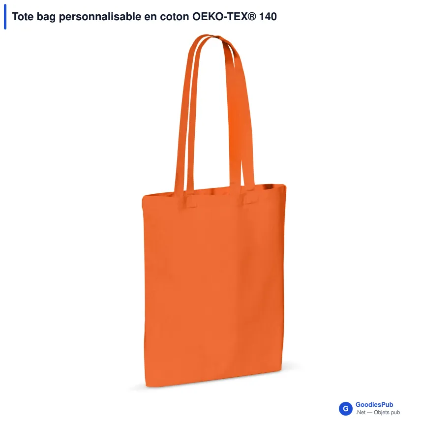 Tote bag personnalisable en coton OEKO-TEX® 140 g/m² 38x42 cm avec logo - Couleurs - Image 10