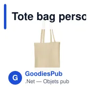 Tote bag personnalisable en coton OEKO-TEX® 140 g/m² 38x42 cm avec logo - Écru - Miniature 2