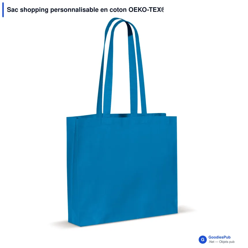Sac shopping personnalisable en coton OEKO-TEX® 40x10x35 cm avec logo - Couleurs - Image 3
