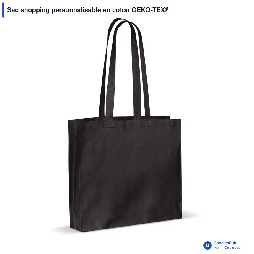 Sac shopping personnalisable en coton OEKO-TEX® 40x10x35 cm avec logo - Couleurs - Image 4