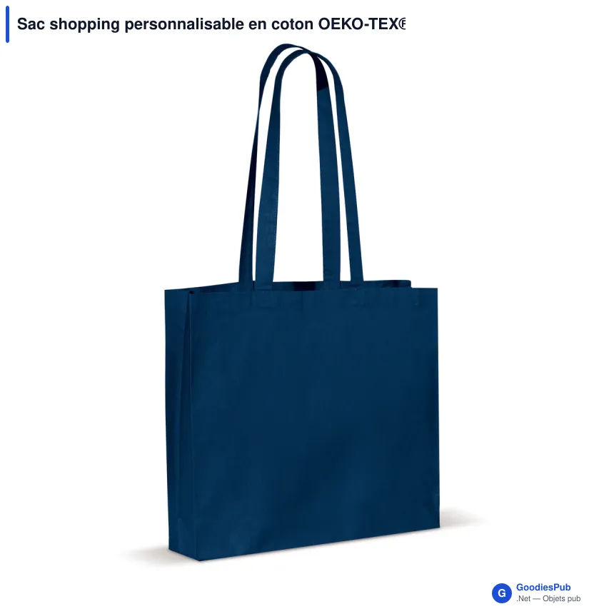 Sac shopping personnalisable en coton OEKO-TEX® 40x10x35 cm avec logo - Couleurs - Image 5