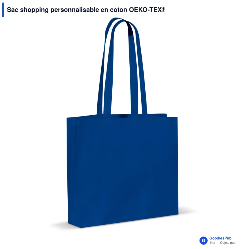 Sac shopping personnalisable en coton OEKO-TEX® 40x10x35 cm avec logo - Couleurs - Image 6