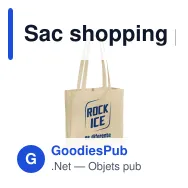 Sac shopping personnalisable en coton OEKO-TEX® 40x10x35 cm avec logo - Écru - Miniature 1
