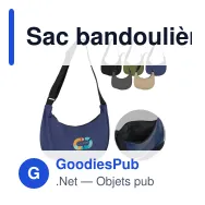 Sac bandoulière demi-lune personnalisable R-PET 600D enduit PU avec logo - Miniature 1