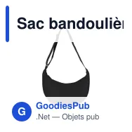 Sac bandoulière demi-lune personnalisable R-PET 600D enduit PU avec logo - Miniature 2