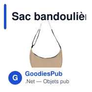 Sac bandoulière demi-lune personnalisable R-PET 600D enduit PU avec logo - Miniature 3