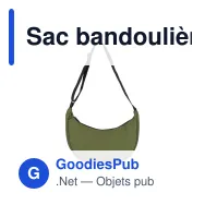 Sac bandoulière demi-lune personnalisable R-PET 600D enduit PU avec logo - Miniature 4