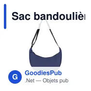 Sac bandoulière demi-lune personnalisable R-PET 600D enduit PU avec logo - Miniature 5