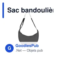 Sac bandoulière demi-lune personnalisable R-PET 600D enduit PU avec logo - Miniature 6