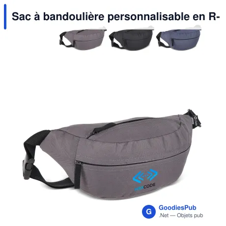 Sac à bandoulière personnalisable en R-PET 5 L avec logo - 37 x 10 x 16 cm