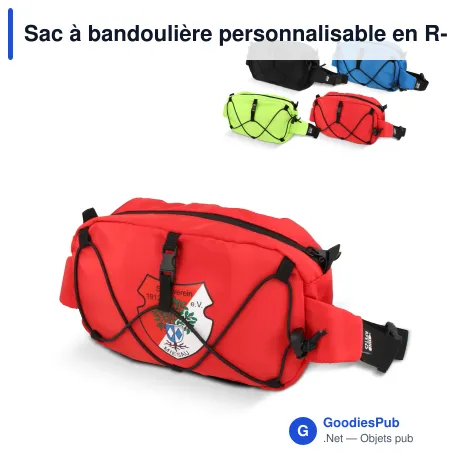 Sac à bandoulière personnalisable en R-PET à cordon de serrage avec logo