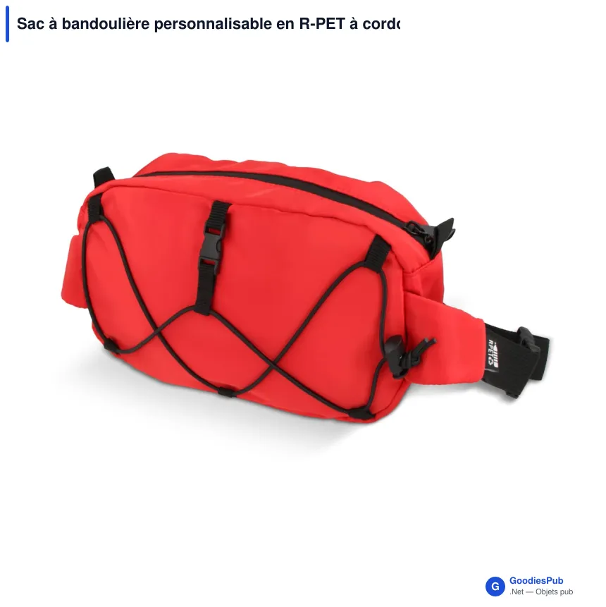 Sac à bandoulière personnalisable en R-PET à cordon de serrage avec logo - Image 2