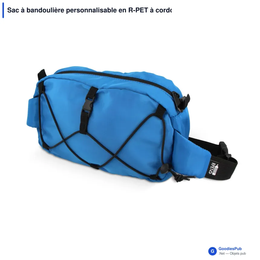 Sac à bandoulière personnalisable en R-PET à cordon de serrage avec logo - Image 3